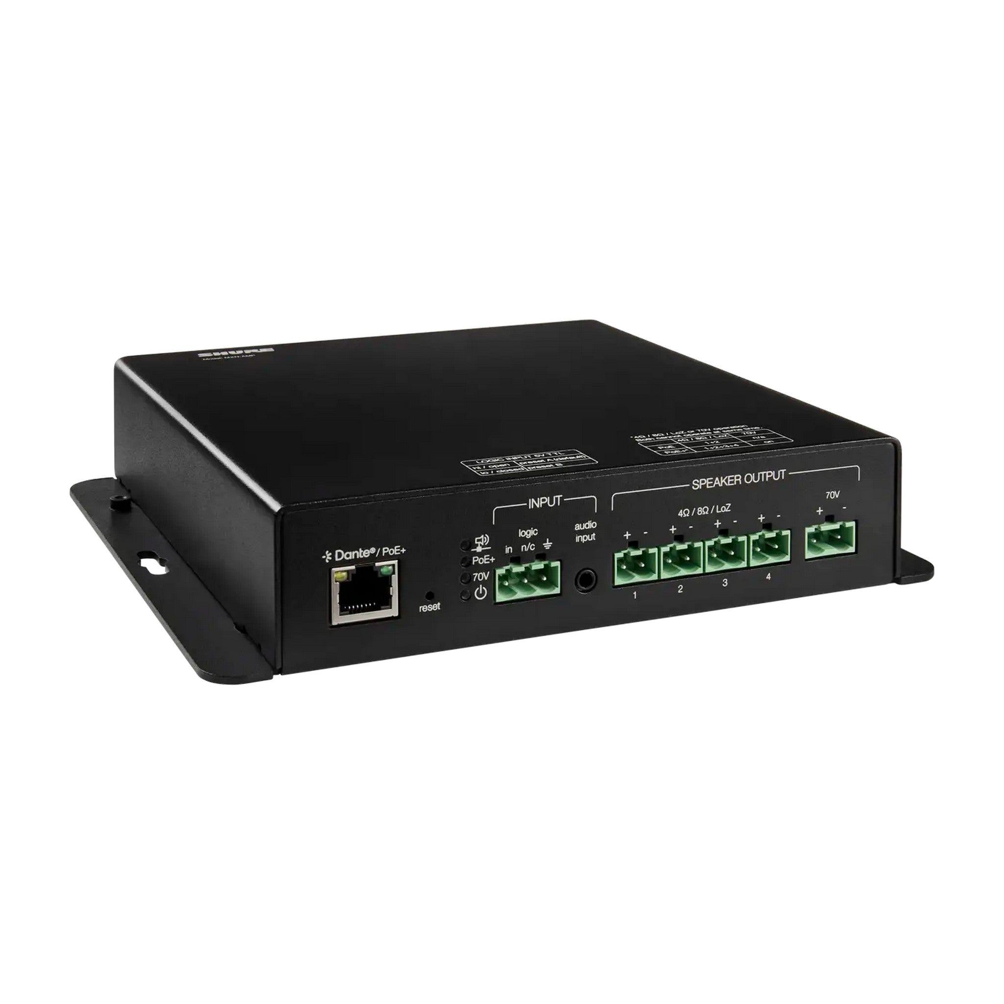 Shure High - Performance Microflex MXN - AMP 70V PoE - Powered Audio Amplifier
