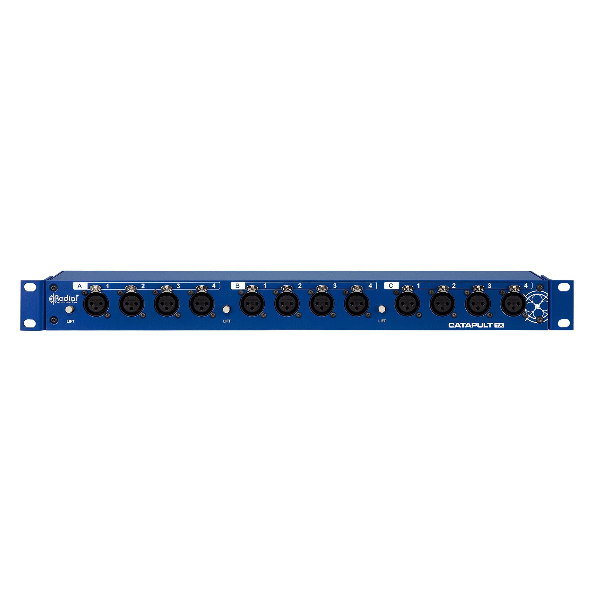 12-Channel Radial Catapult Rackmount Analog Audio Distributor via CAT5 Cable