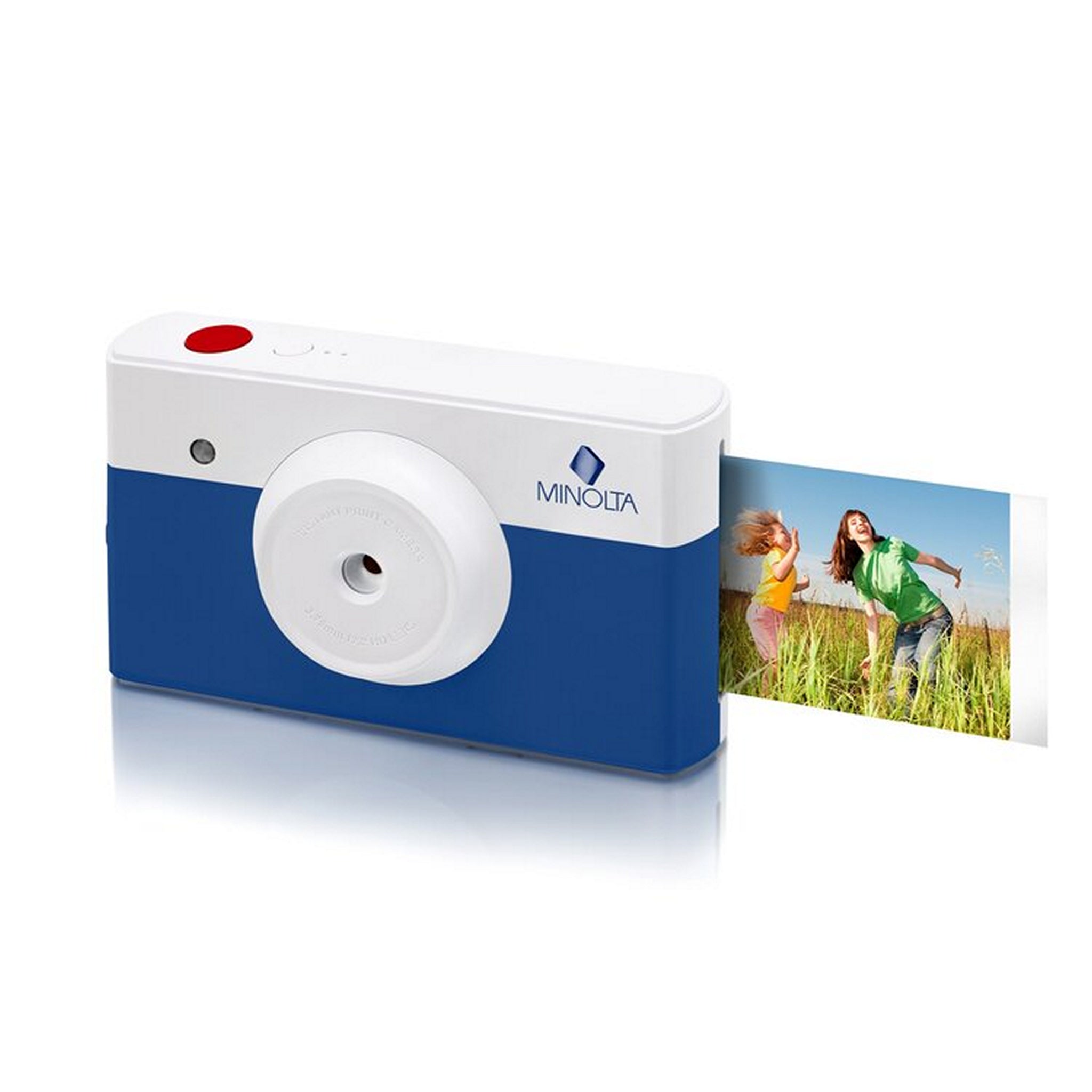 Blue Minolta Digital Instant Print Camera - Ideal for Capturing and Printing Memories