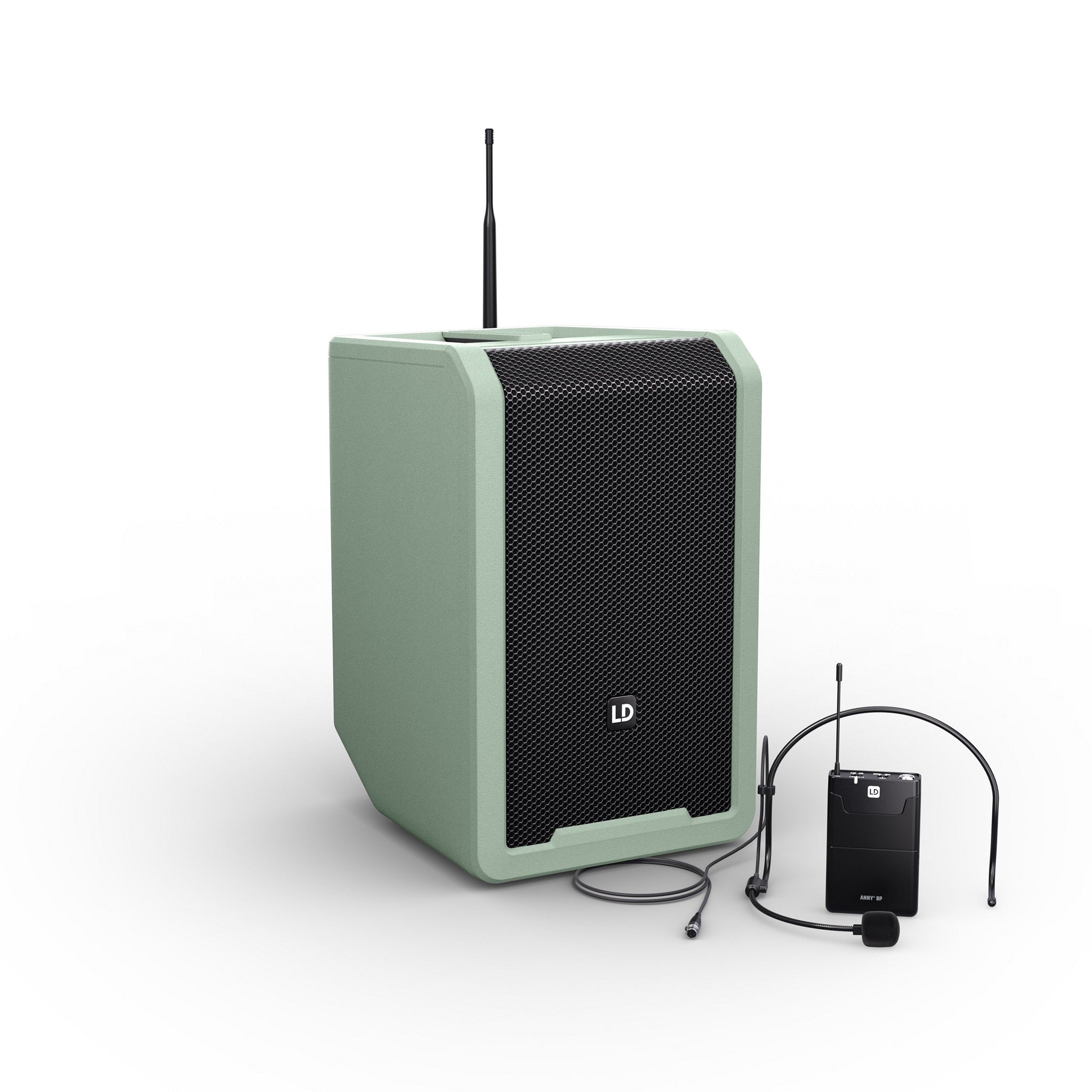 LD Systems ANNY 8 BPH B4.7 USA Version Portable Battery - Powered Bluetooth Public Address Loudspeaker with Headset Microphone for Professional Audio Use