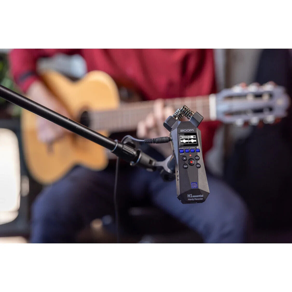 Zoom H1essential 2-Channel 32-Bit High-Quality Portable Audio Recorder for Content Creators, Podcasters, Filmmakers, and Musicians