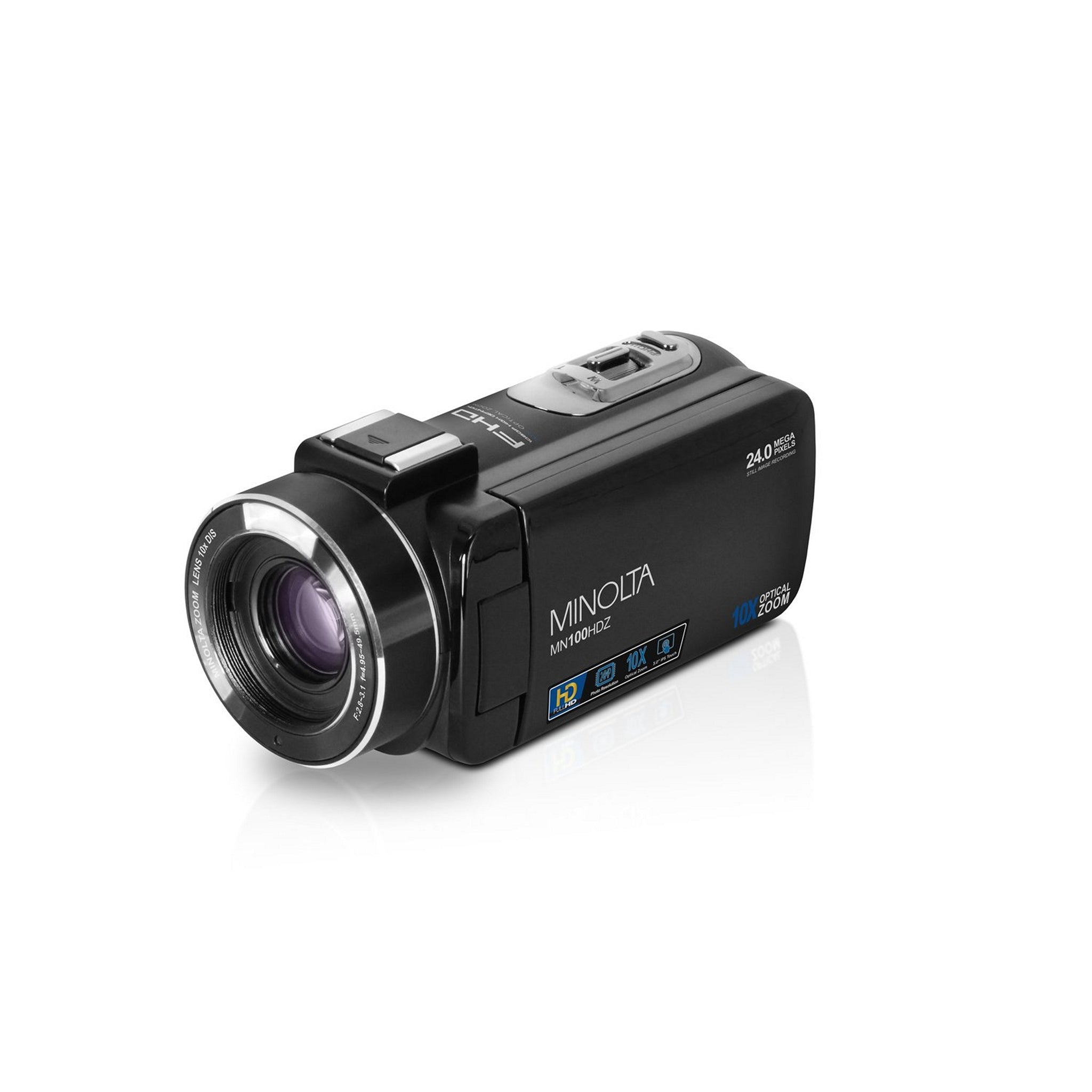 Minolta MN100HDZ Professional 1080P High-Definition Black Camcorder with 10x Optical Zoom