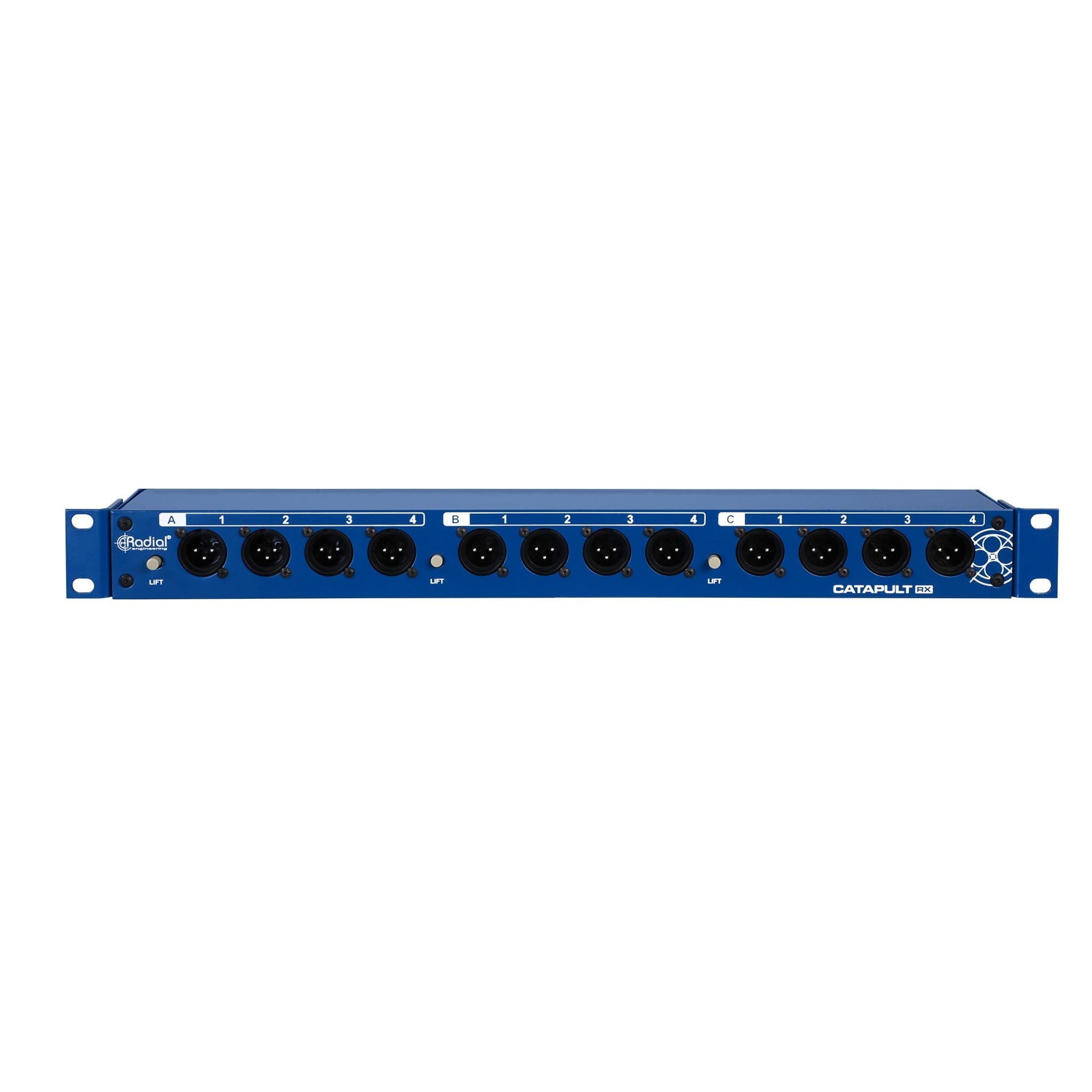 12-Channel Radial Catapult Rackmount Analog Audio Distributor via CAT5 Cable
