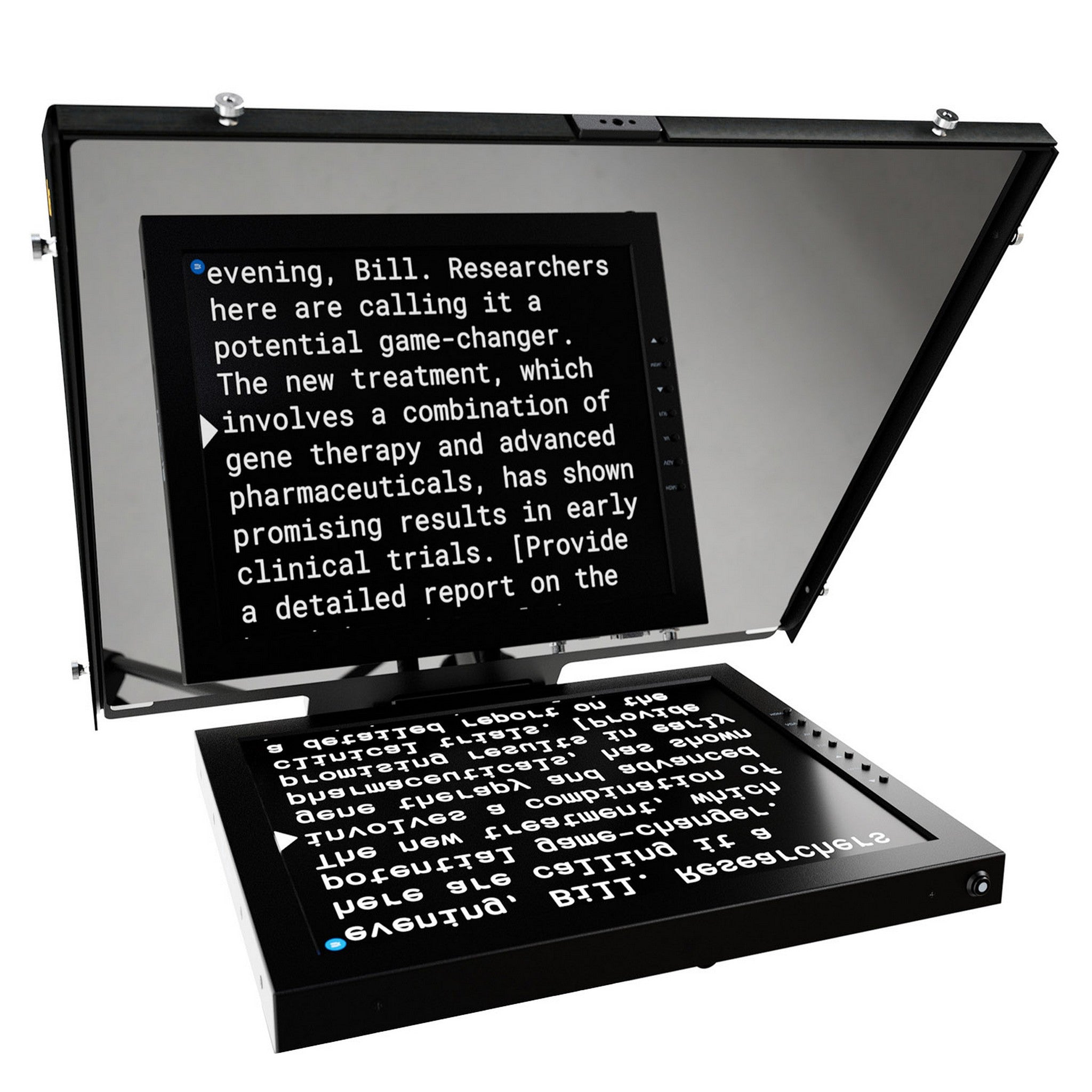 19-inch PTZ Widescreen Professional Teleprompter Pedestal Dolly System - Ikan PT4500-V3-PEDESTAL