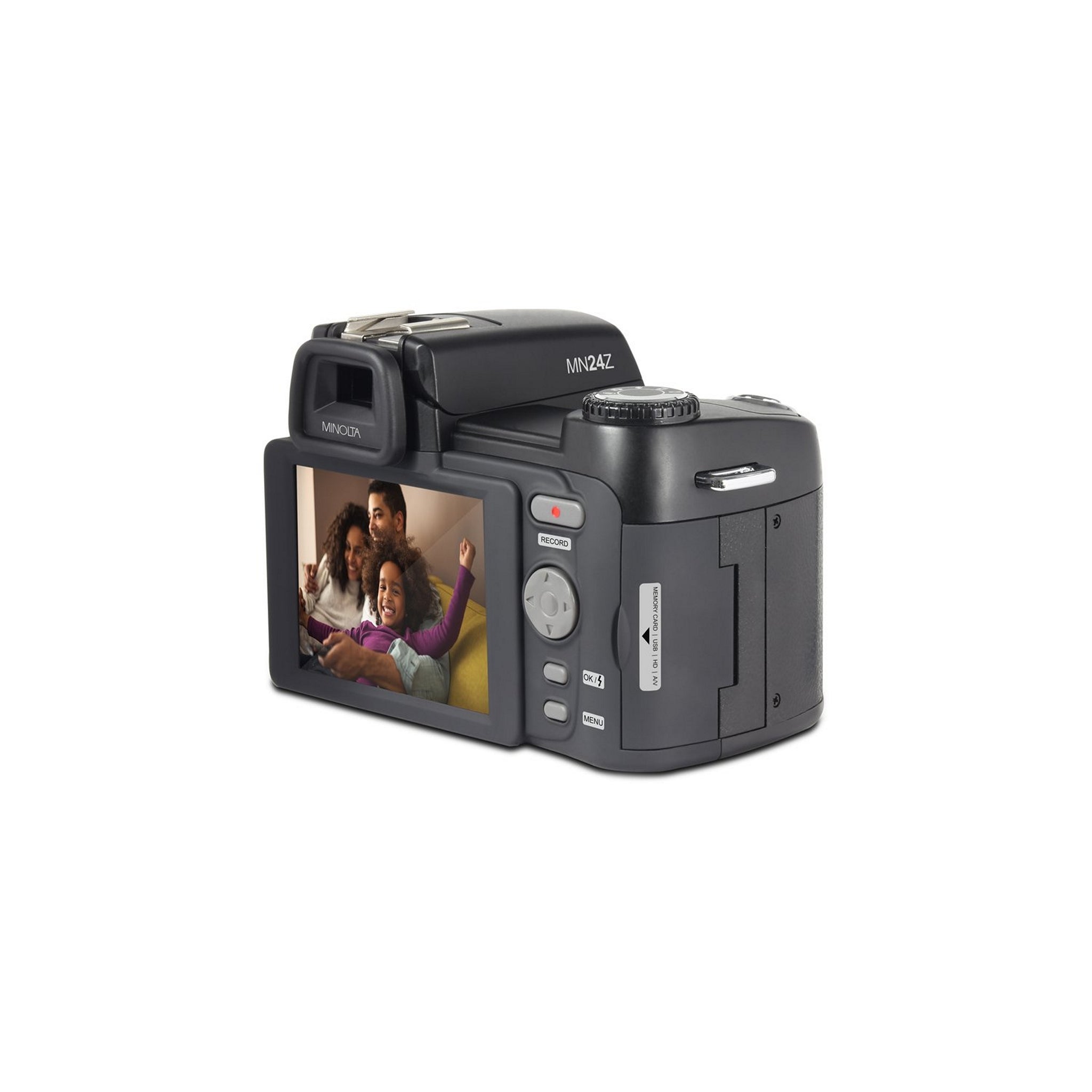 Black Minolta MN24Z 33MP 1080p HD Digital Camera with Interchangeable Lens Kit
