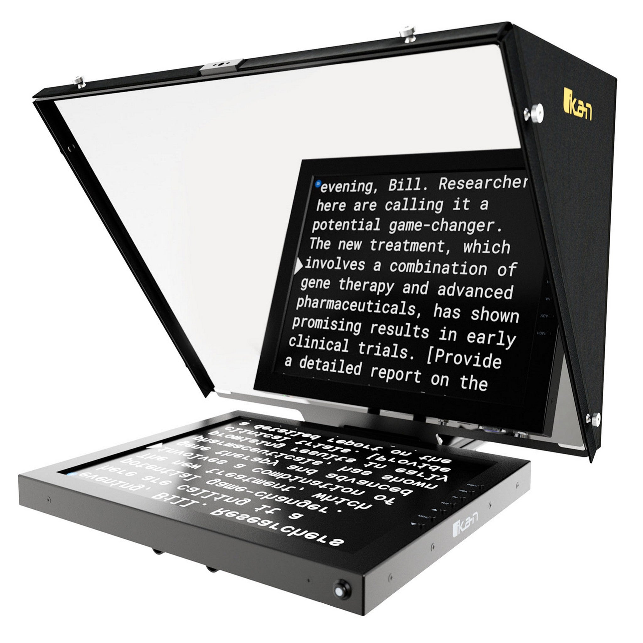 19-inch PTZ Widescreen Professional Teleprompter Pedestal Dolly System - Ikan PT4500-V3-PEDESTAL