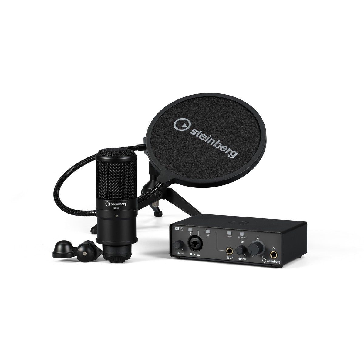 Steinberg IXO Podcast Kit in Black: IXO12 & ST - M01 for Audio Creation