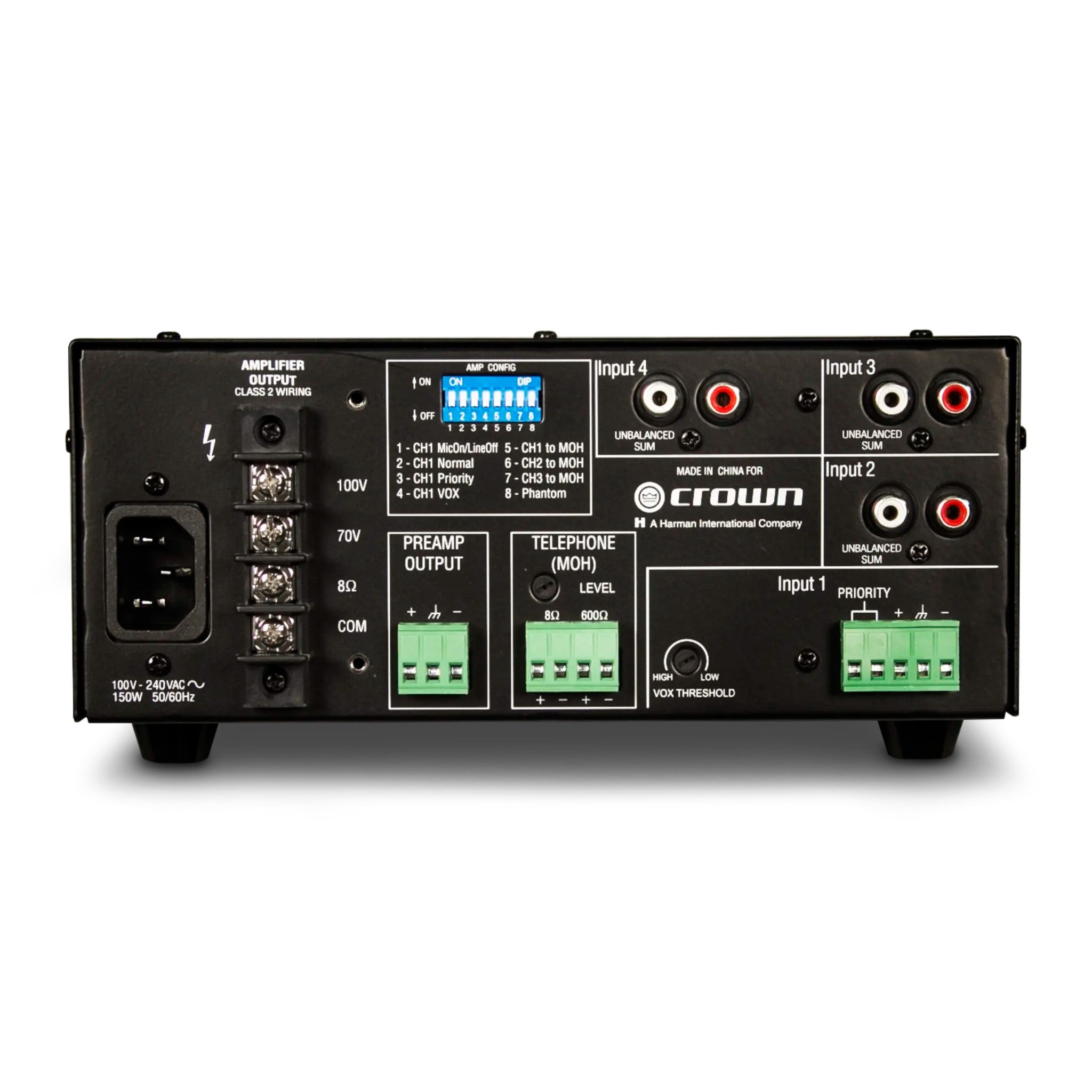 Crown 160MA: 60-Watt 4-Input High-Value Mixer Amplifier for Commercial Audio