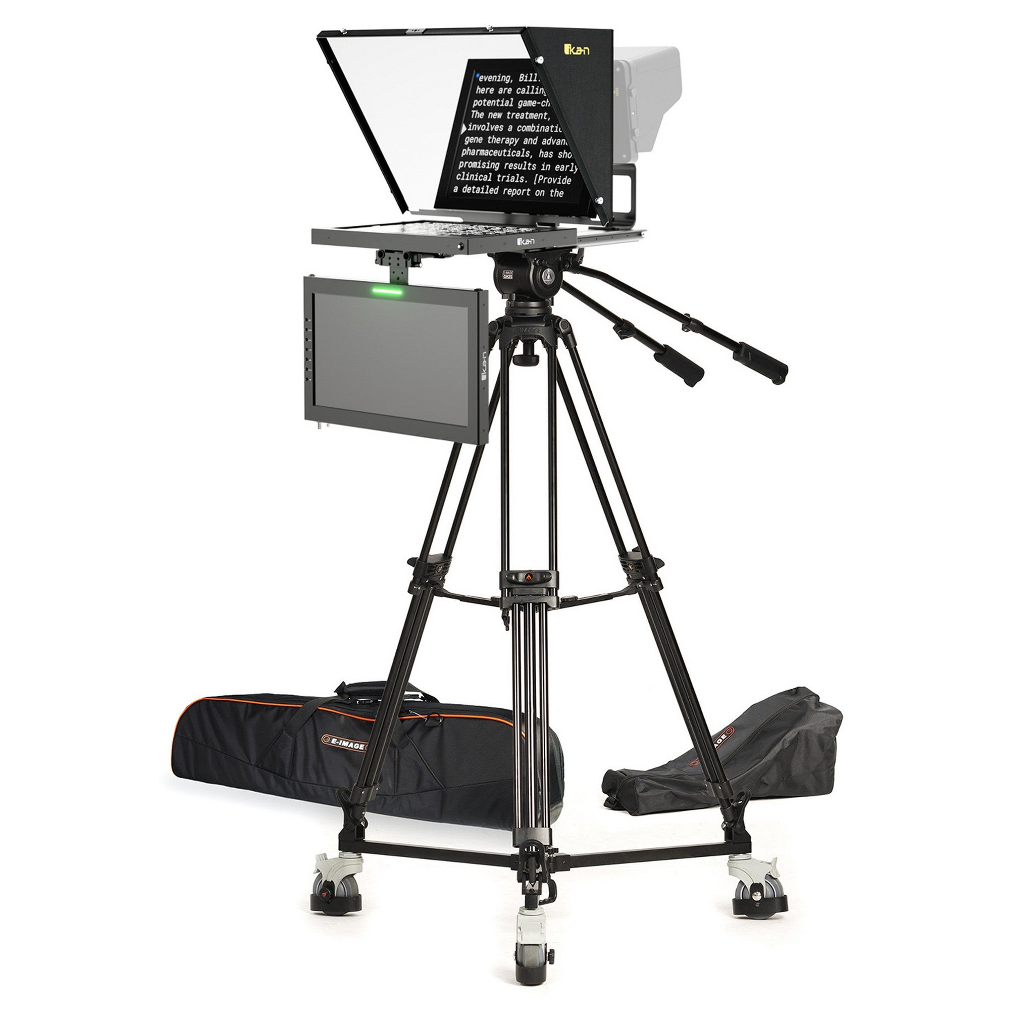 15-inch SDI Teleprompter Tripod Dolly All-in-One Bundle PT4500-TM-V3