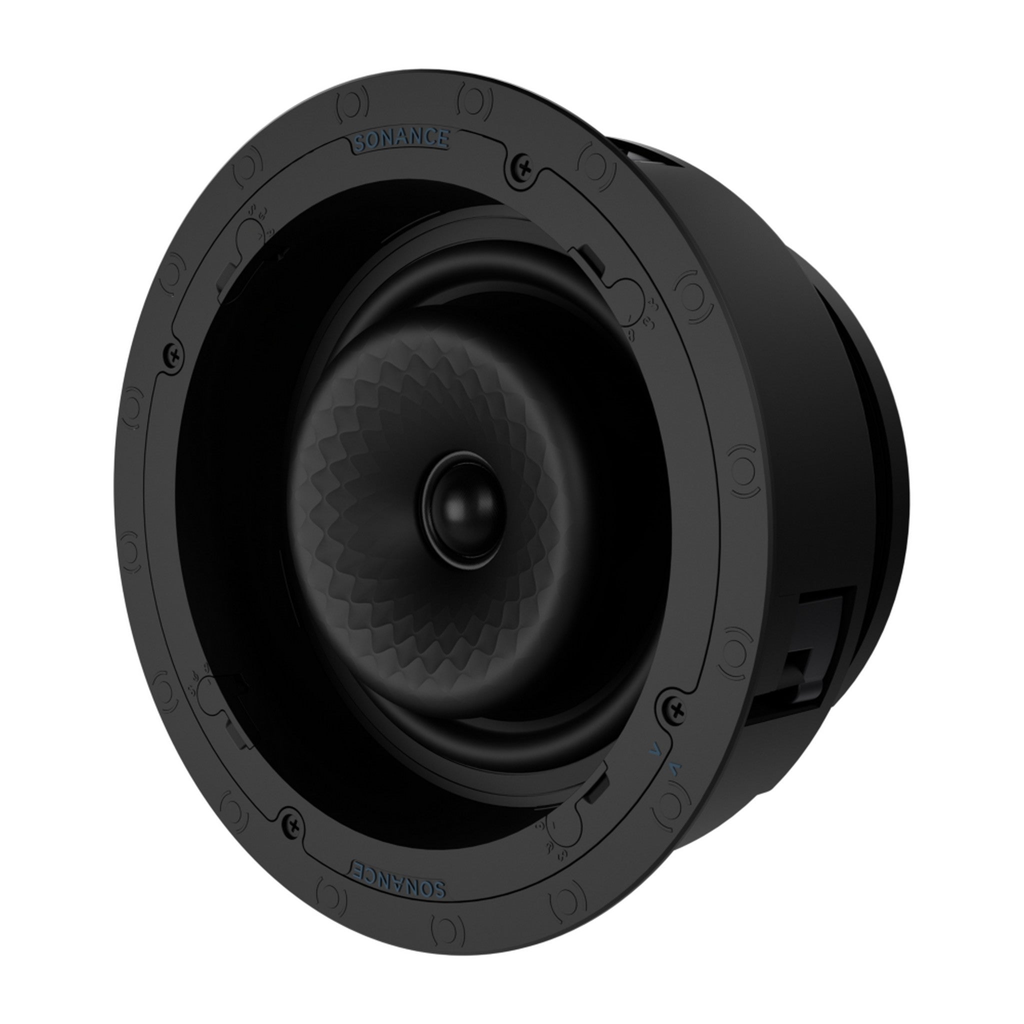 Sonance VX86R Pair of 8-Inch Round In-Ceiling Speakers with White Micro Trim Grille