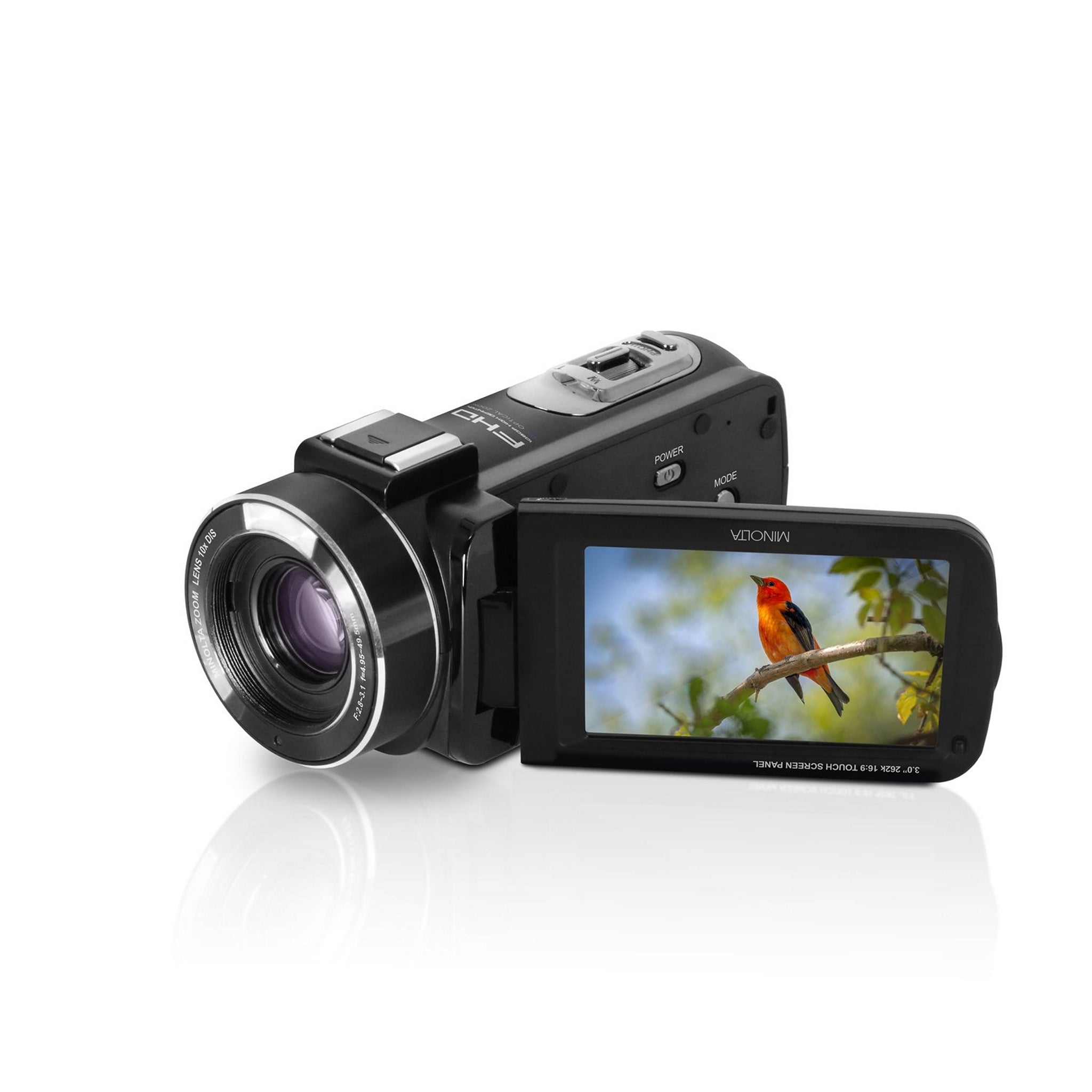 Minolta MN100HDZ Professional 1080P High-Definition Black Camcorder with 10x Optical Zoom