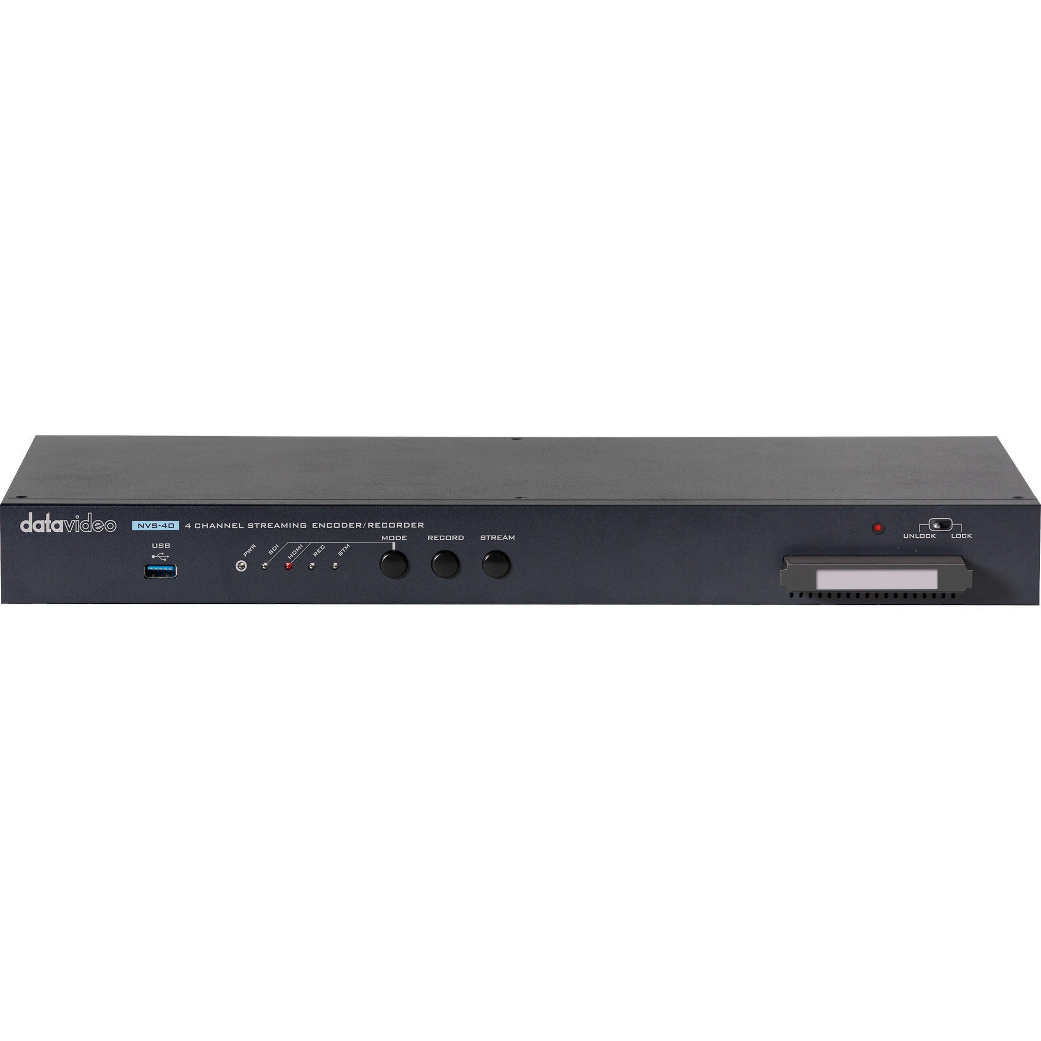 Datavideo NVS-40D: 4-Channel Streaming Encoder/Recorder with High-Speed SSD