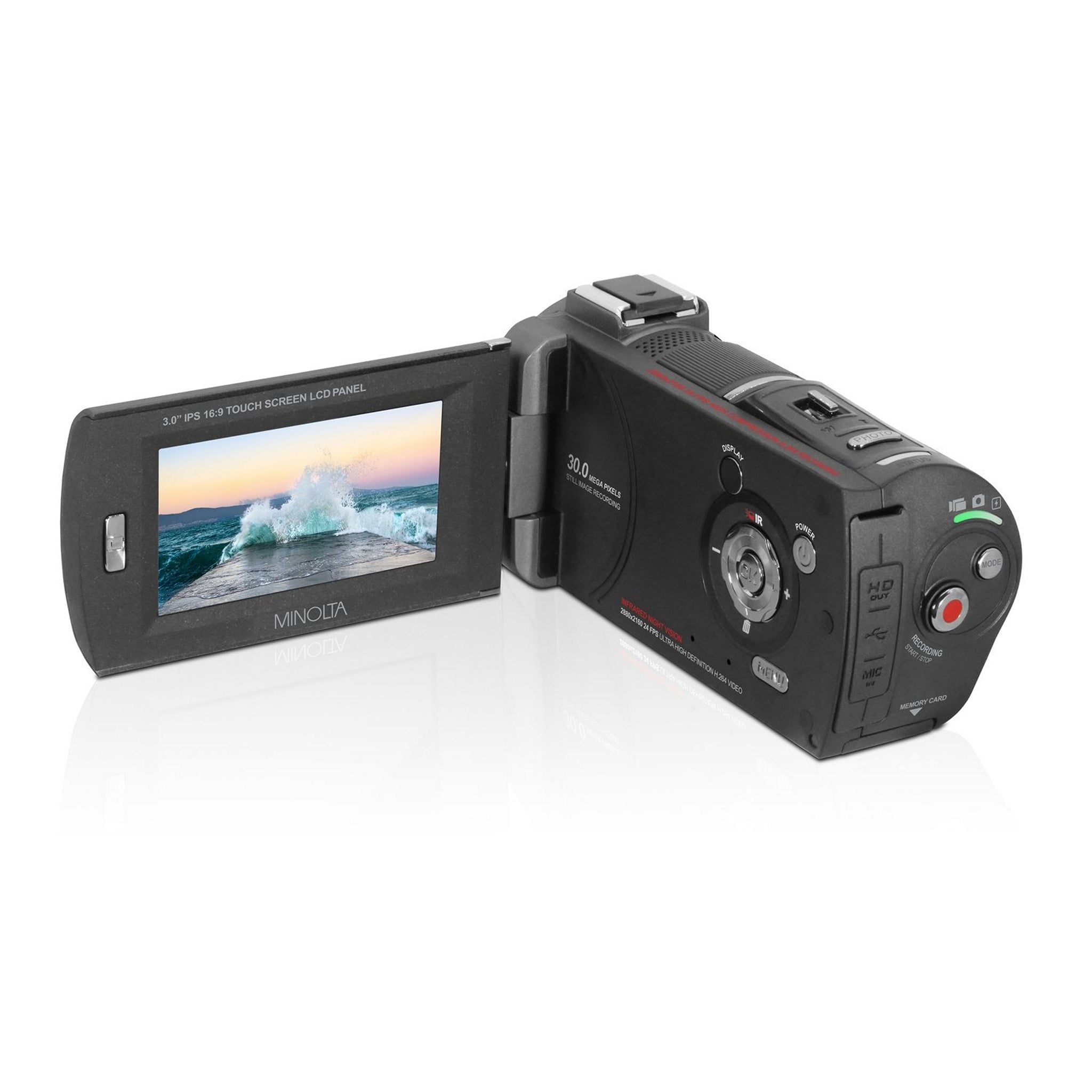 Minolta MN4K30NV Gunmetal 4K Ultra HD 30MP Night Vision Camcorder