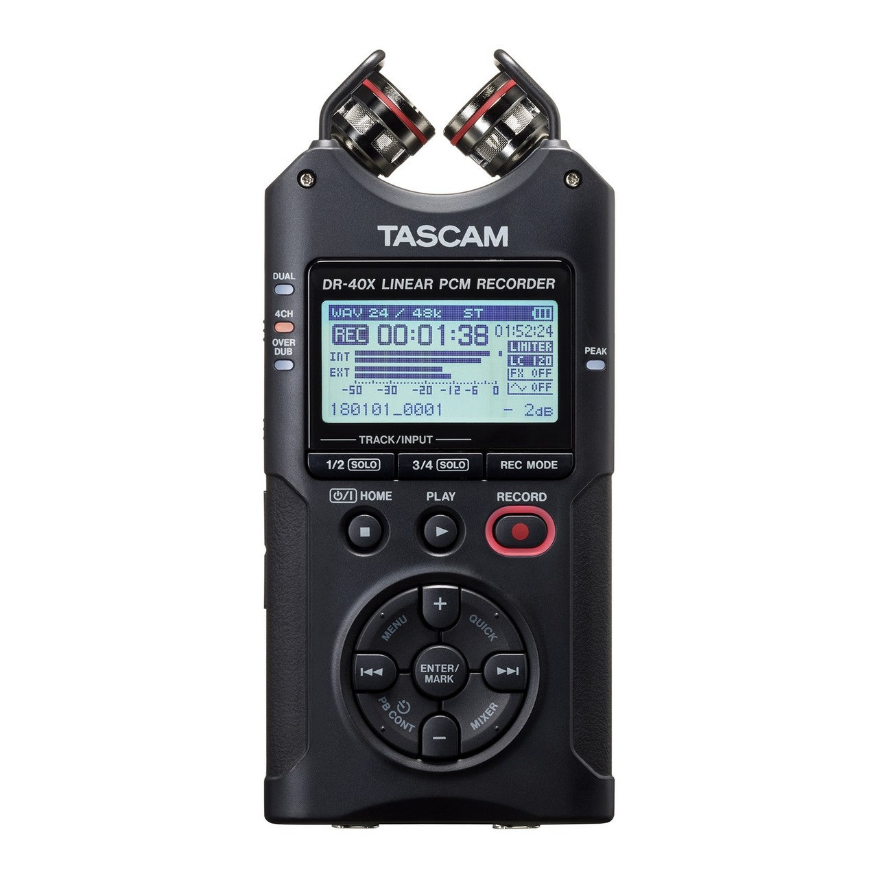 Tascam DR-40X Professional Four Track Digital Audio Recorder and USB Audio Interface for Cinema, Music, and Podcasting