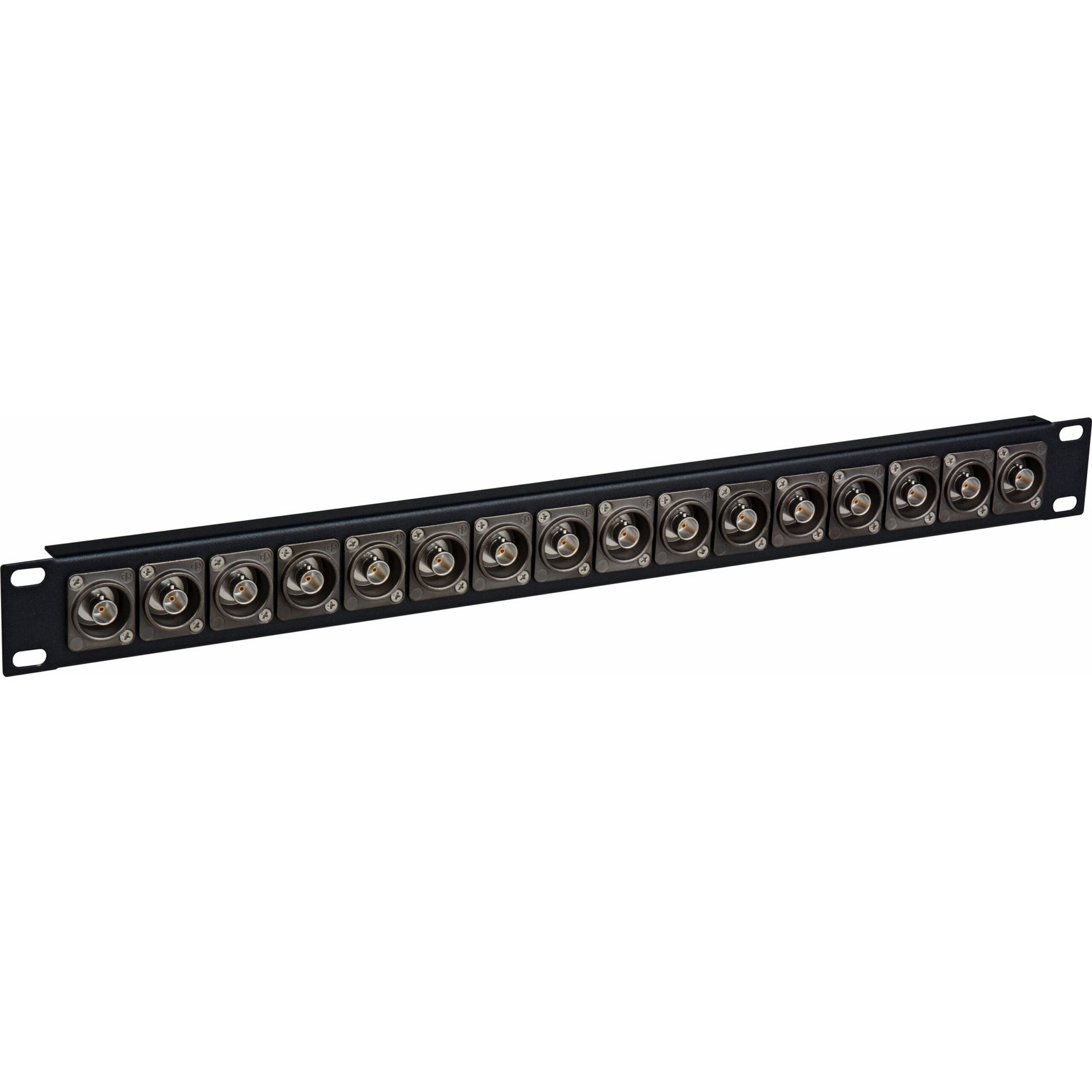 My Custom Shop 16 - Port 1RU BNC Patch Panel for 4K/8K 12G - SDI Feed - Through with Corrosion - Resistant Feature