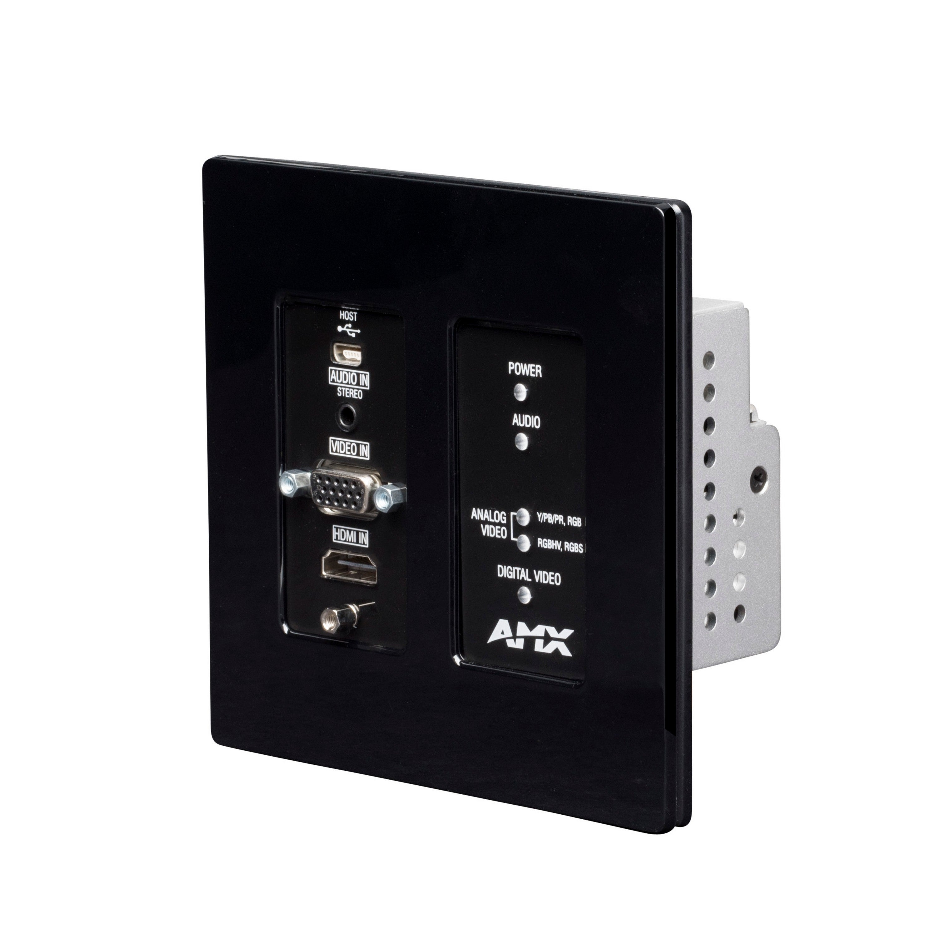 AMX NMX-ENC-N2315-WP-BL N2300 Series 4K Ultra High Definition Video Over IP Decorative Style Wallplate Encoder in Elegant Black Color